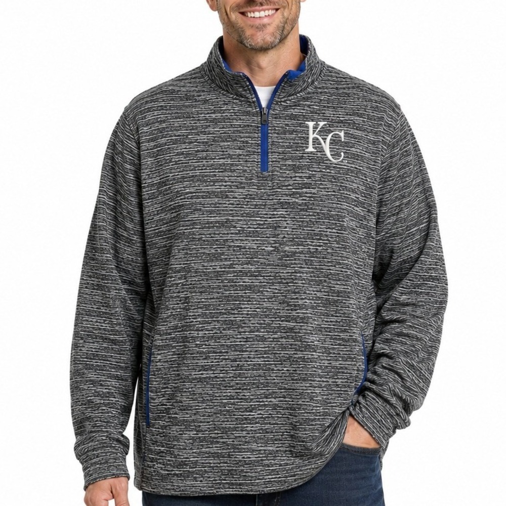 Majestic Kansas City Royals 1/4 Zip Fleece Pullover 2XL